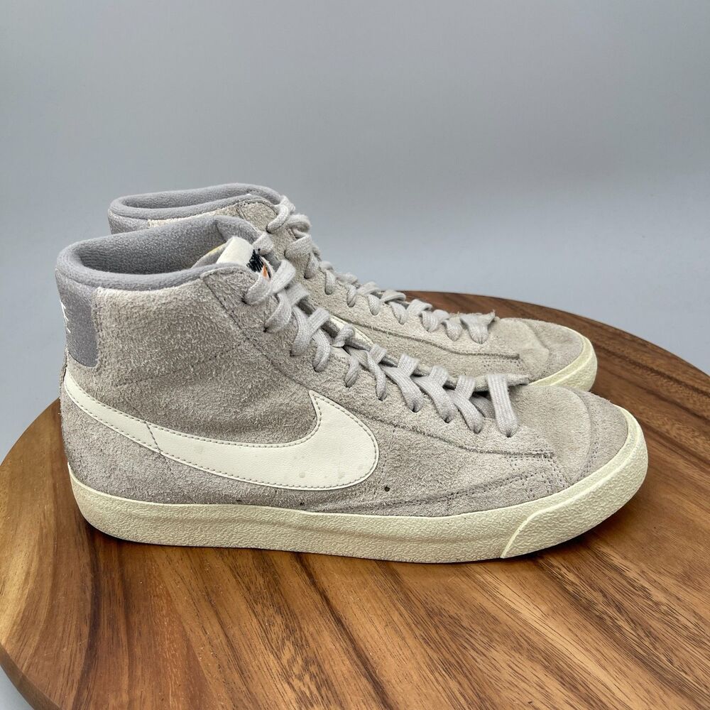Nike Blazer Mid '77 PRM Shoes Mens Size 10 Gray Suede Casual Comfort Sneakers